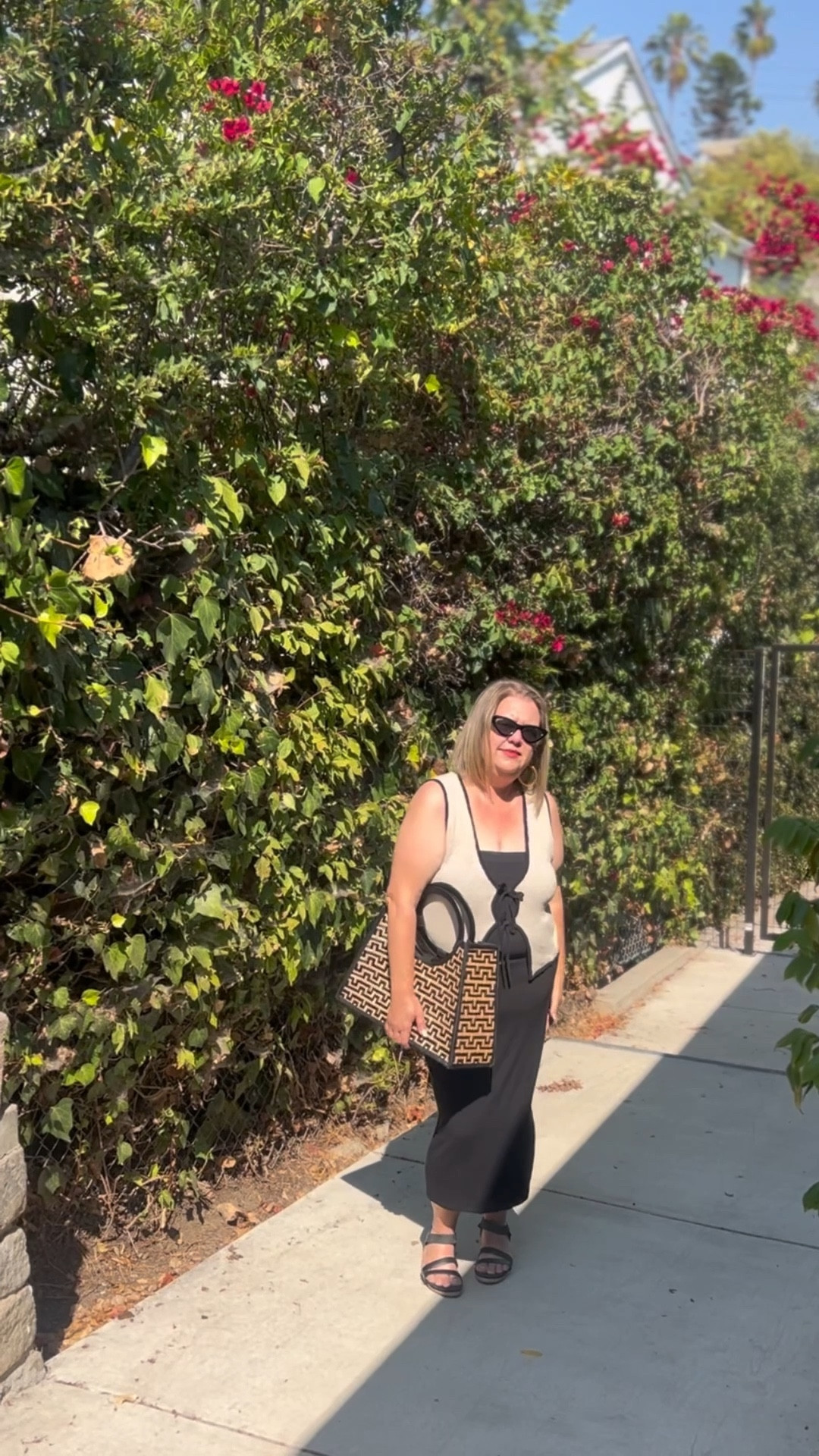 This 100% linen knit vest + organic cotton skirt + tank is the perfect breathable combo for sunny days. I paired it with a woven rattan bag, retro cat-eye sunnies, and soft leather wedges for that easy, chic, and low-tox vibe.

#onia #sustainablefashion #organiccotton #linenlove #slowstyle #consciousfashion

#LTKTravel #LTKSeasonal #LTKOver40