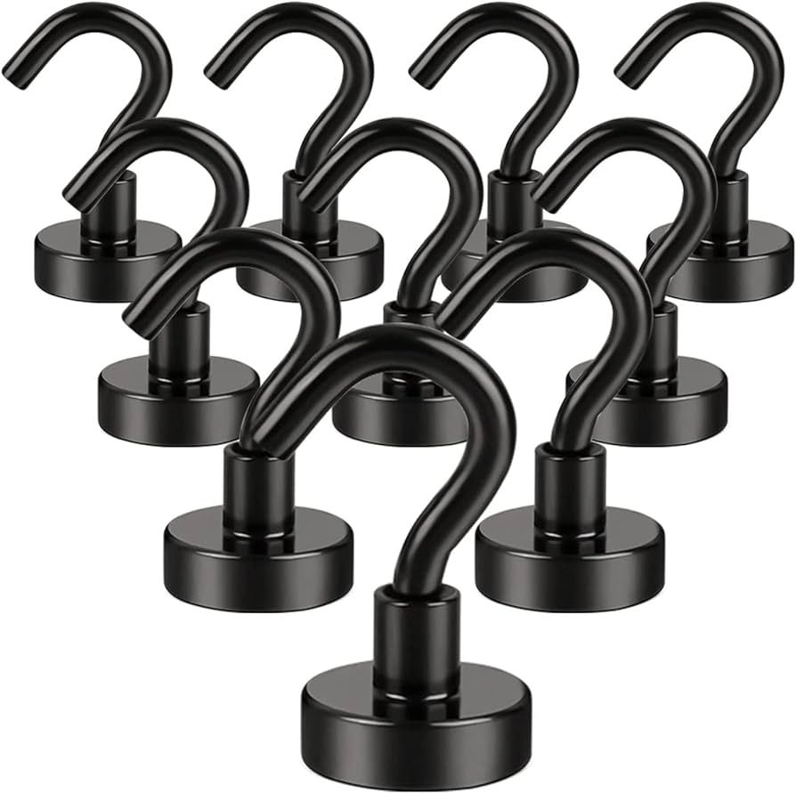 DIYMAG Magnetic Hooks, 25Lbs Facilitate Hook Neodymium Magnet Hooks with Nickel Coating for Cruis... | Amazon (US)