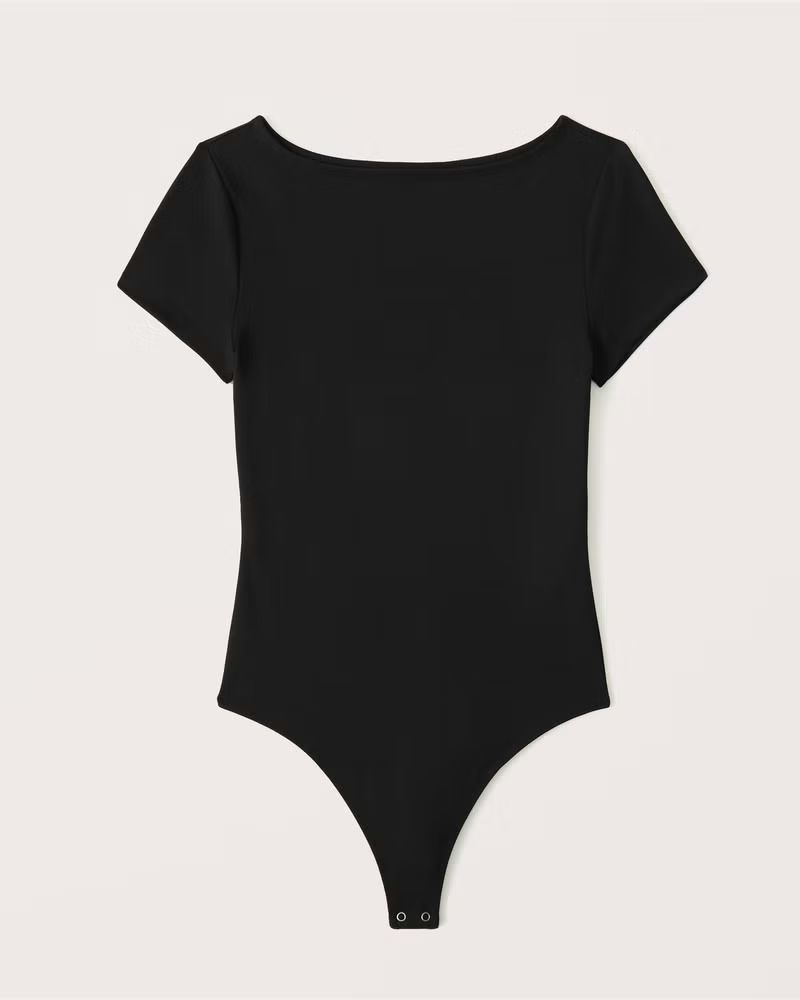 Women's Short-Sleeve Seamless Fabric Boatneck Bodysuit | Women's Tops | Abercrombie.com | Abercrombie & Fitch (US)