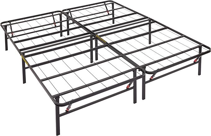 Amazon Basics Foldable, 14" Black Metal Platform Bed Frame with Tool-Free Assembly, No Box Spring... | Amazon (US)