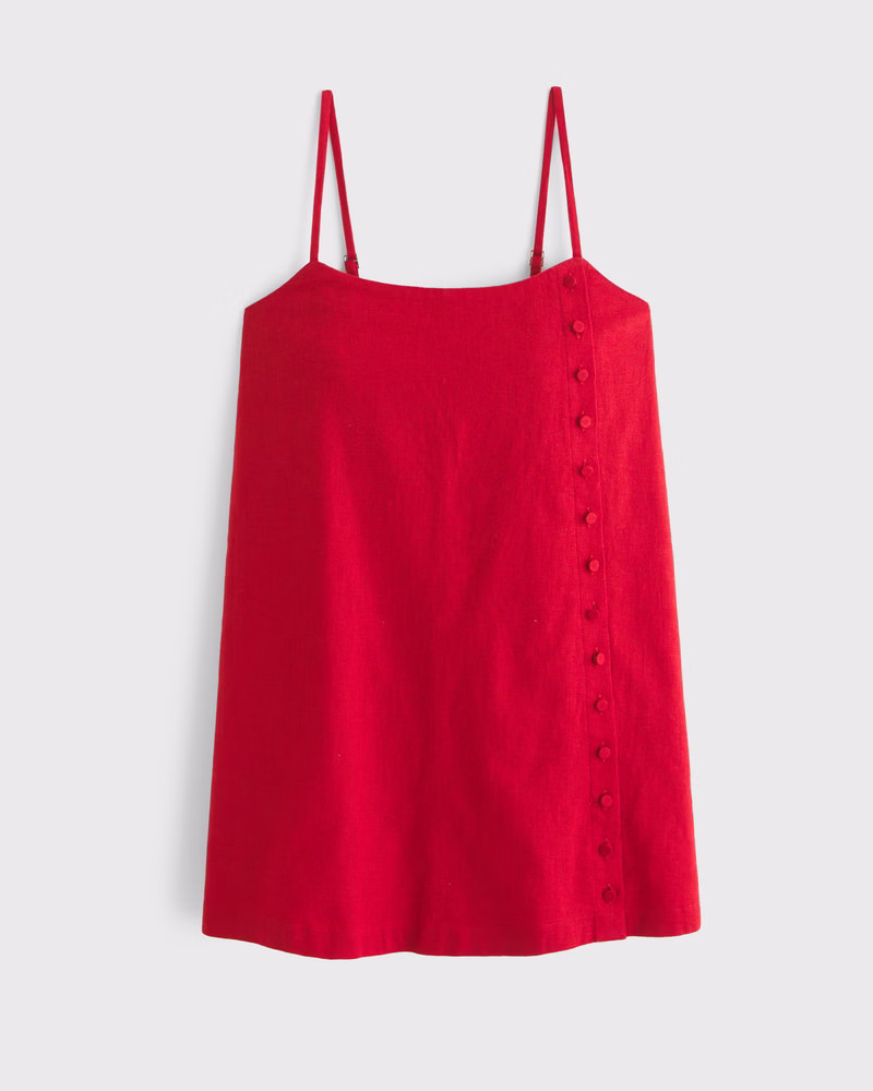 Women's Linen-Blend Button Skort | Women's Dresses & Jumpsuits | Abercrombie.com | Abercrombie & Fitch (US)