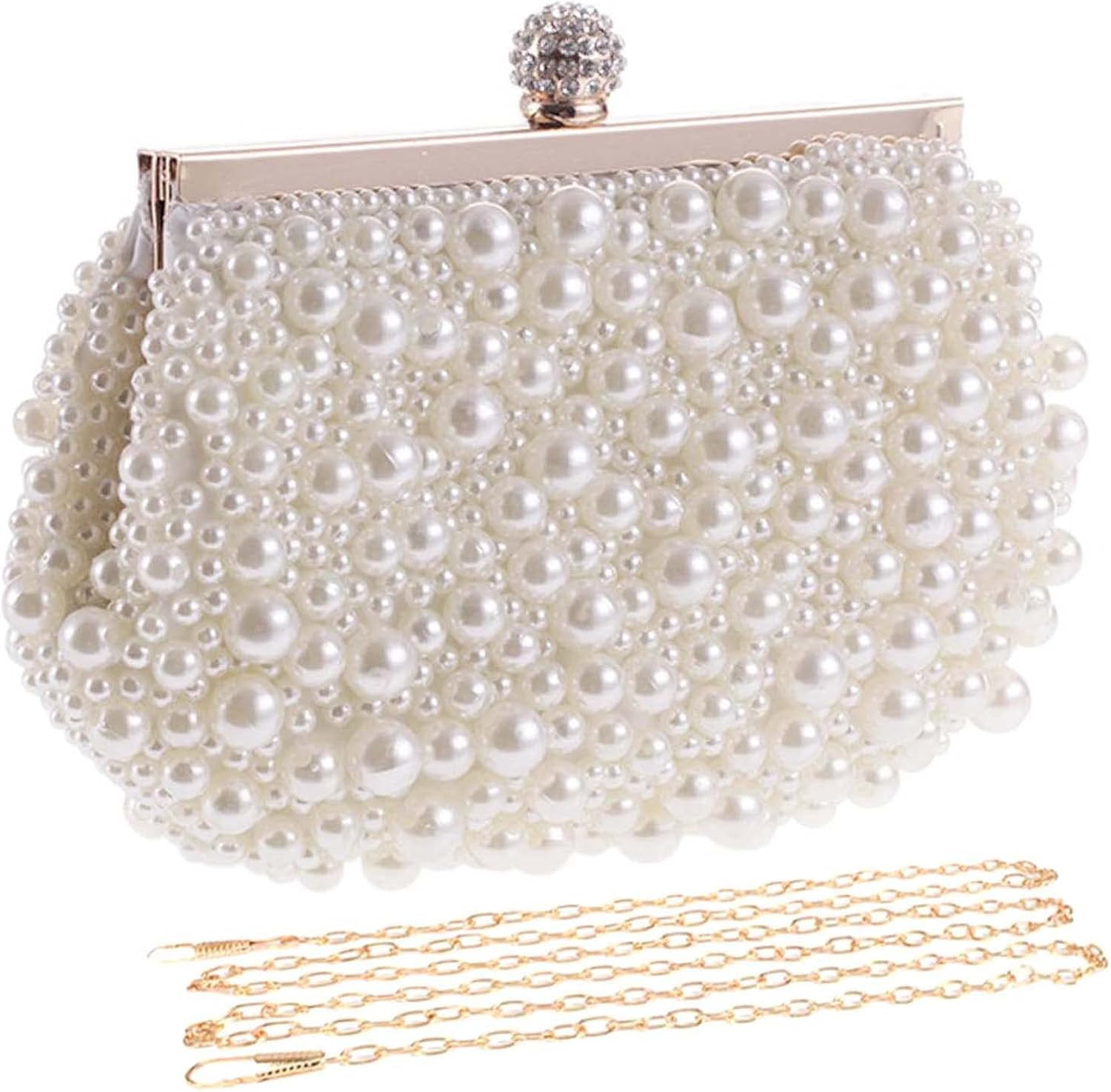 UBORSE Pearl Cutch Purses for Women Evening Bags Formal Beaded Wedding Bridal Purse Ladies Prom C... | Amazon (US)