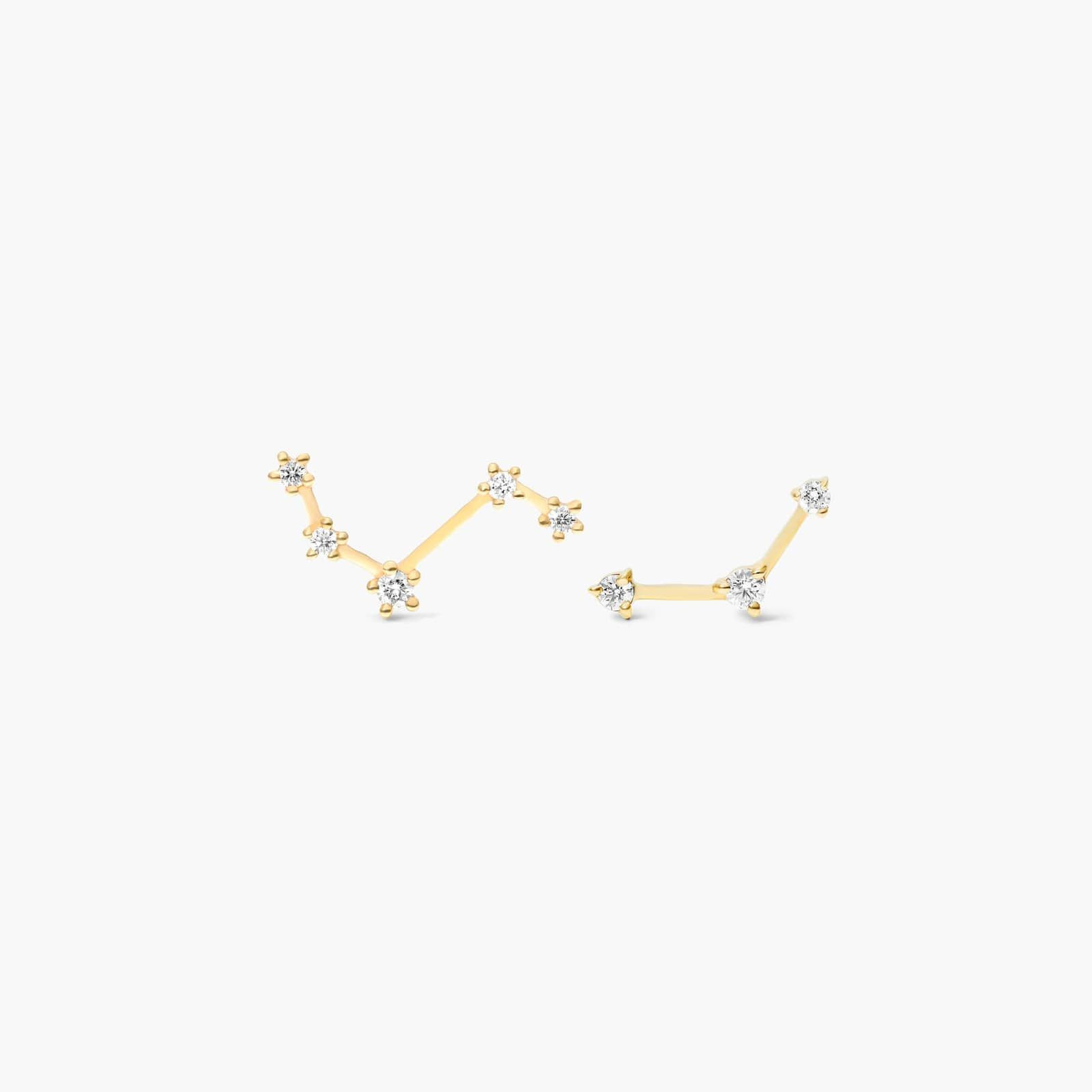 Aries Constellation Lab-Grown Diamond Stud Earrings In 14K Yellow Gold | Blue Nile