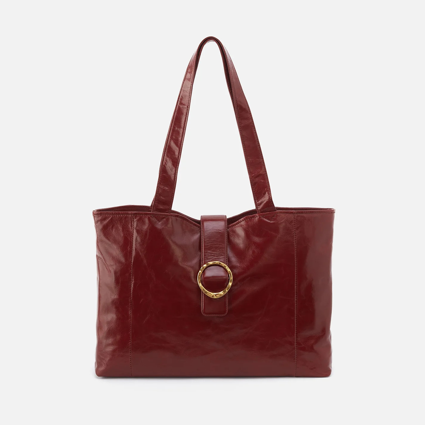 Sawyer Tote in Polished Leather - Henna | HOBO Bags