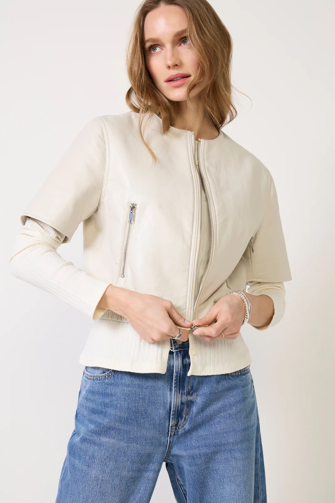 Billie Leather Bomber | Evereve