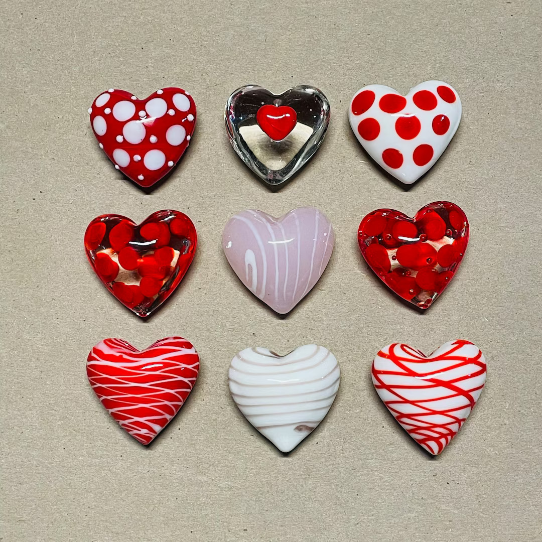 Large Lampwork Glass Heart | Etsy (US)