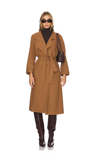 The Trapunto Trench Coat in Camel | Revolve Clothing (Global)
