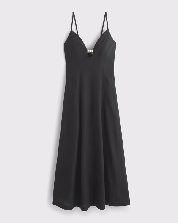 Beaded Flowy Midi Dress | Abercrombie & Fitch (US)