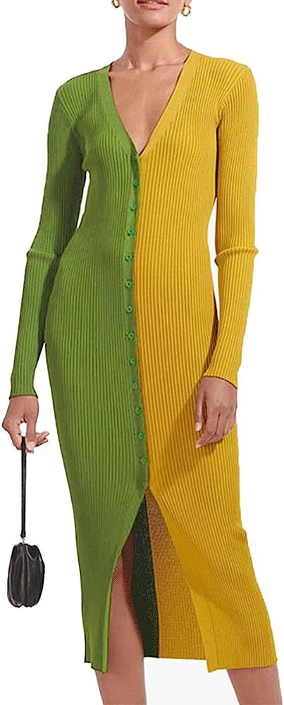 Color Blocked Sweater Dress | Amazon (US)