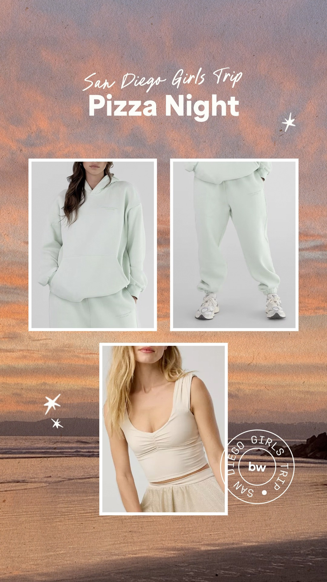 San Diego Girls Trip: What I Wore For Pizza Night!
-
-
-
Pastel matching set, matching sweat suit, travel outfit, butter yellow, sage green, lavender 