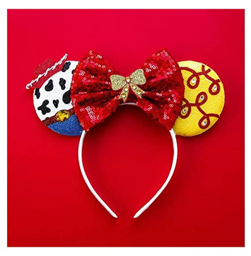 Atvscay Buzz Light Year Mouse Ears headband Classic Sequin Ears For Toy Story Inspired Party Girls Costume Hair Accessories (Cowboy bow) | Amazon (US)