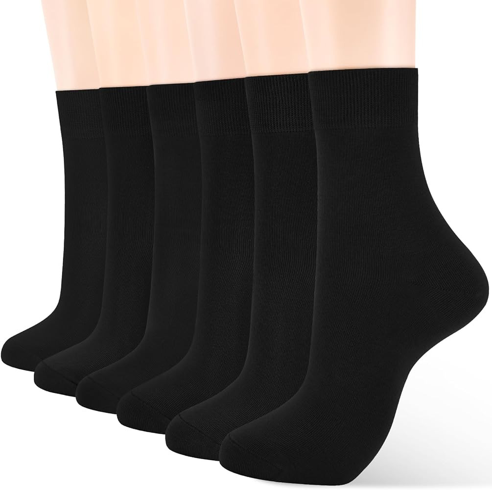 ATBITER Women's Thin Cotton Socks,Soft Cotton Bootie Socks Women Above Ankle Crew Socks (6-Pairs ... | Amazon (US)