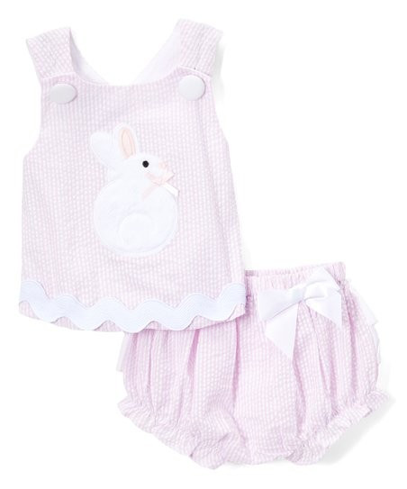 Pink Stripe Bunny Seersucker Top & Bloomers - Infant & Toddler | Zulily