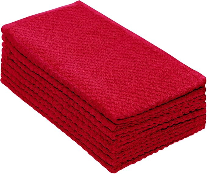 COTTON CRAFT Amazing Kitchen Towels - Set of 8 Terry Towel - 100% Cotton Euro Café Waffle Weave ... | Amazon (US)