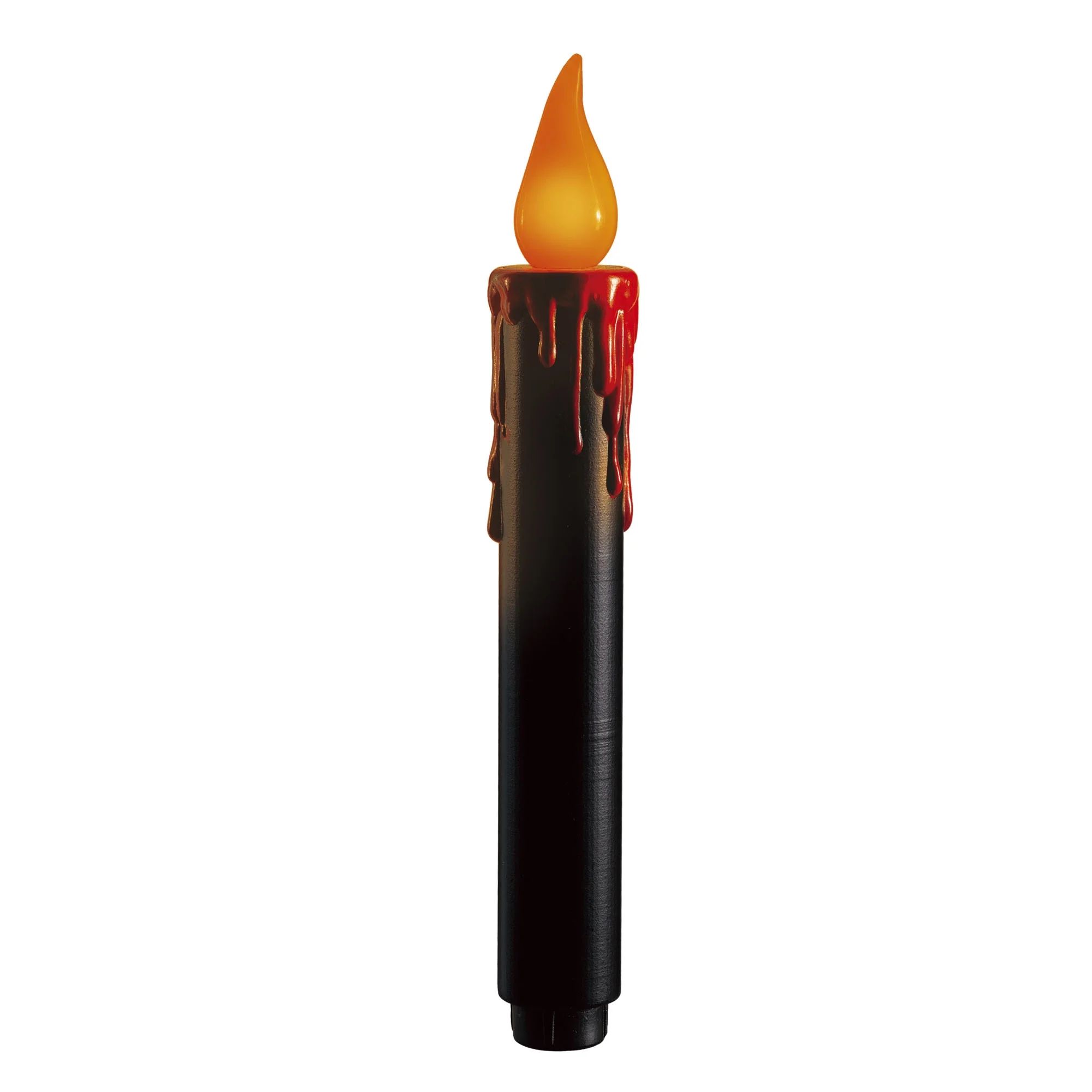 Halloween 7" Battery-Operated Black Hanging Candles with Orange Flickering LED Bulb, 4-Count, Way... | Walmart (US)