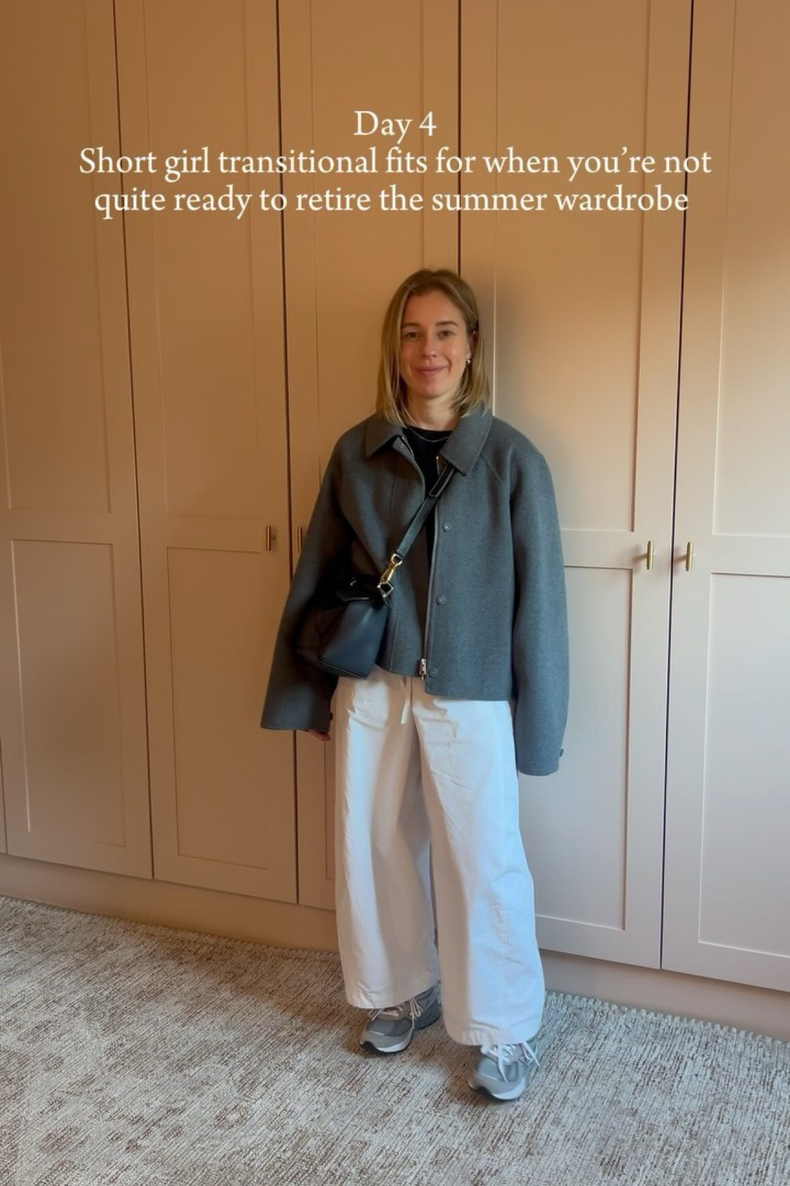 Day 4 of transitioning my fits, today it’s these cotton barrel leg trousers swapping out sandals and layering up my summer tees. Which look is your fave? 

Trousers & tee throughout are @cosstores 
Look 1:
Socks: @arketofficial 
Shoes: @ghbass_eu via @officeshoes 
Blazer: @raeyofficial 
Bag: @acnestudios 

Look 2:
Jacket: @cosstores 
Trainers: @newbalancelifestyle 
Bag: @loewe 

#petitefashion #transitionaloutfits #transitionalfashion #autumnfashion #fashionmonth #shortgirloutfits #shortgirlstyling #wearingvsstyling #highlowdress