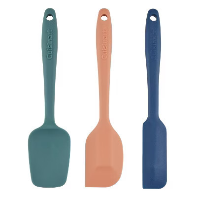 Cuisinart 3pc Mini Silicone Spatula Set: Flexible Small Spreader for Cooking, Dishwasher-Safe, Multicolored Desert Palette | Target