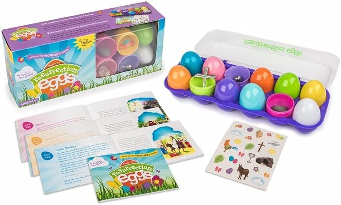 Family Life Resurrection Eggs — 12 Piece Easter Eggs Set with Booklet and Religious Figurines I... | Amazon (US)