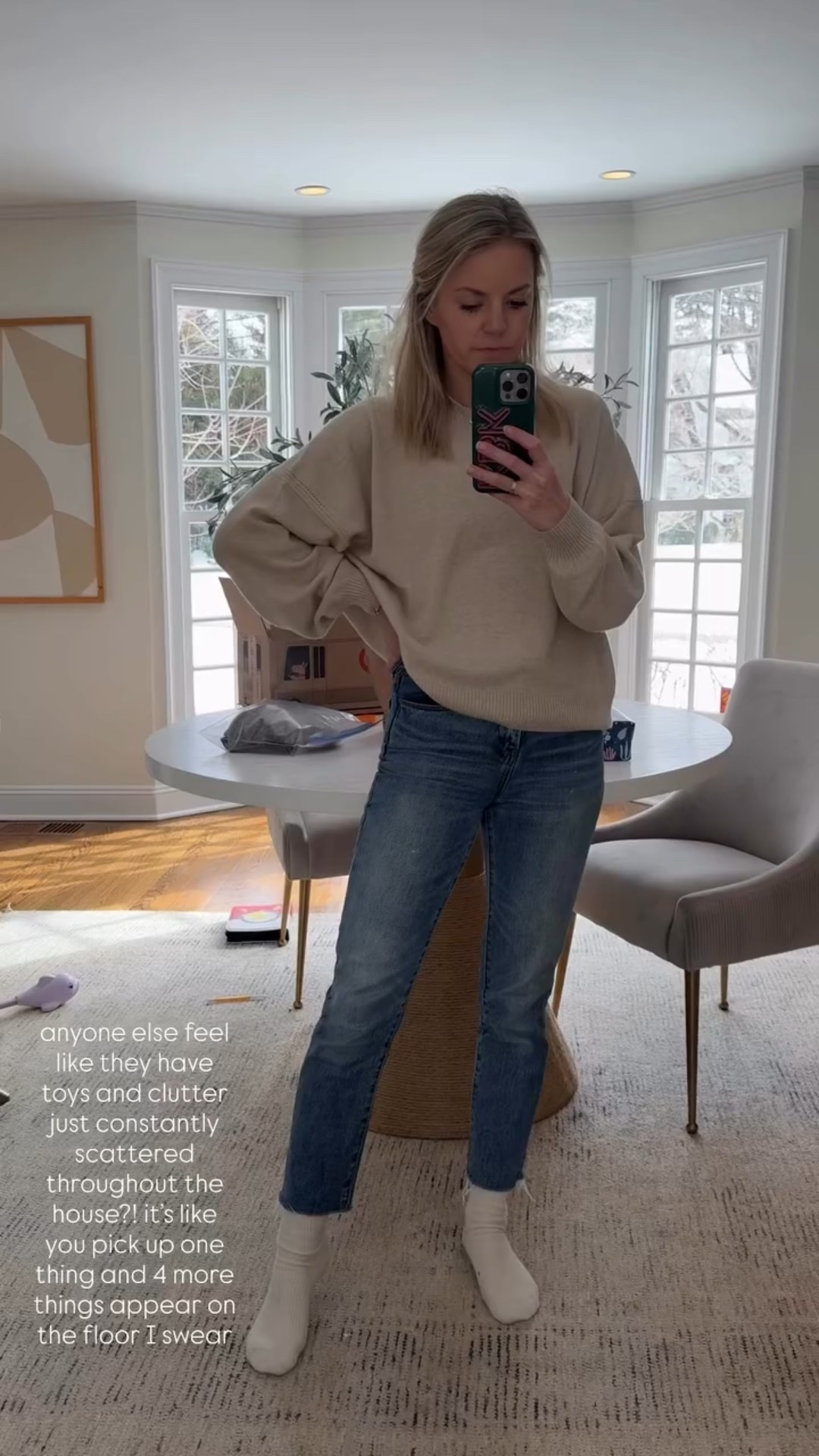 casual mom fit
-small sweater 
-exact jeans are old blank nyc Madison crop (linked similar) 

#LTKmomlife #LTKdayinmylife