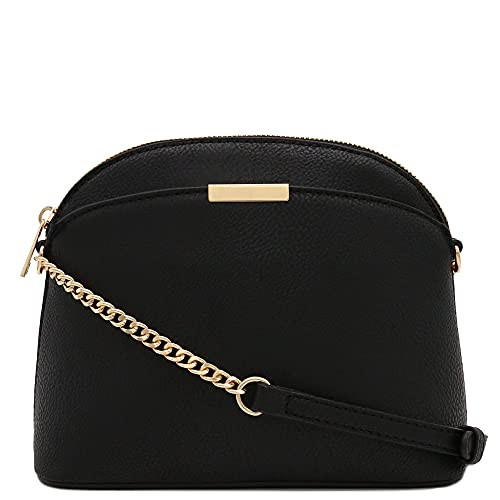 FashionPuzzle Faux Leather Small Dome Crossbody bag with Chain Strap | Amazon (US)