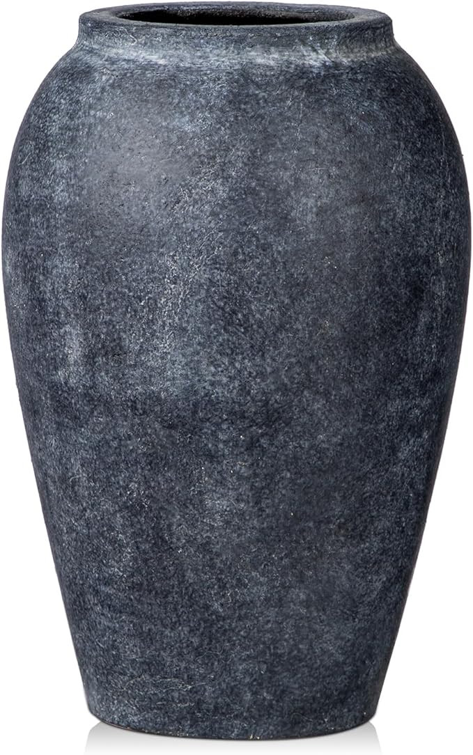 Handmade Flower Vase, 9.6" Tall Terracotta Vase, Vintage Ceramic vase, Rustic Antique Vase Décor... | Amazon (US)