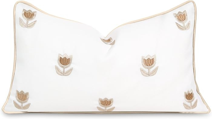 Hofdeco Premium Coastal Patio Indoor Outdoor Lumbar Pillow Cover Only, 12"x20" Water Repellent fo... | Amazon (US)