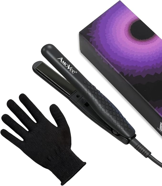 Mini Flat Iron, 0.7 Inch Mini Hair Straightener, Small Flat Iron for Short Hair,Curls Bangs, Dual... | Amazon (US)