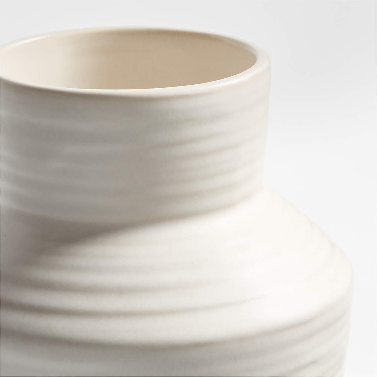 Cadeau Large White Stoneware Flower Vase 10" + Reviews | Crate & Barrel | Crate & Barrel