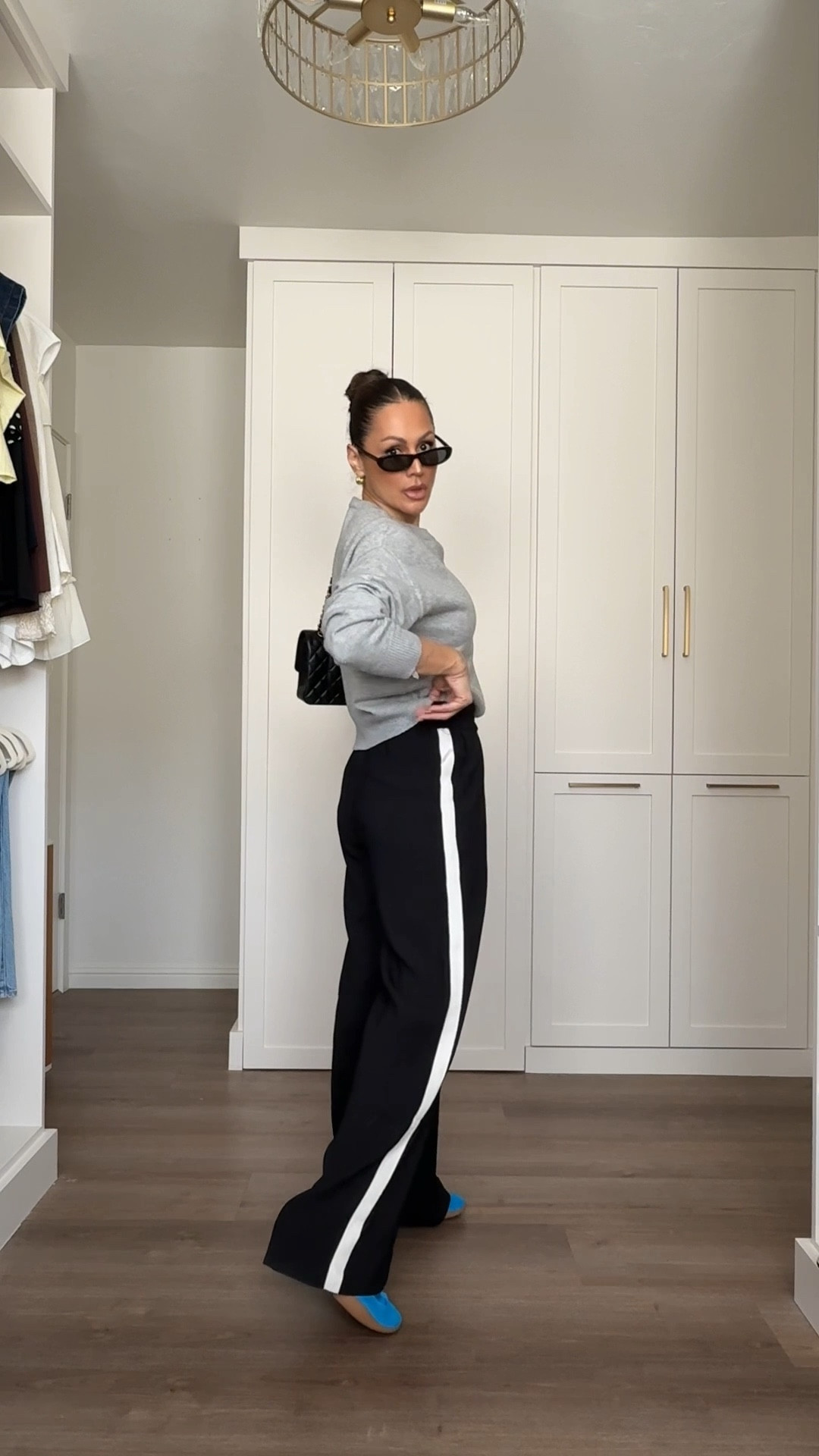 Finishing touches GRWM 💙 
Been loving these sneakers for spring .  It ads the perfect pop of color to your outfit 

#LTKU #LTKgrwm #LTKootd