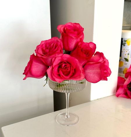Using household items as vases - this time, a coupe glass!