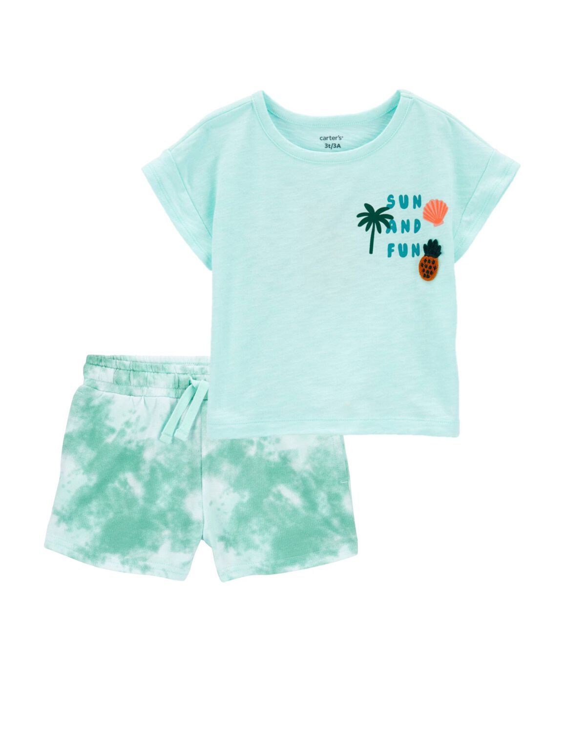 Toddler 2-Piece Sun And Fun Tee & Tie-Dye Pull-On Shorts Set | Carter's