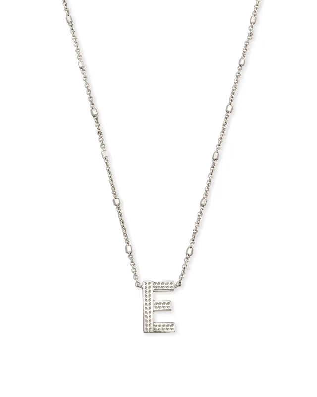 Letter E Pendant Necklace in Silver | Kendra Scott