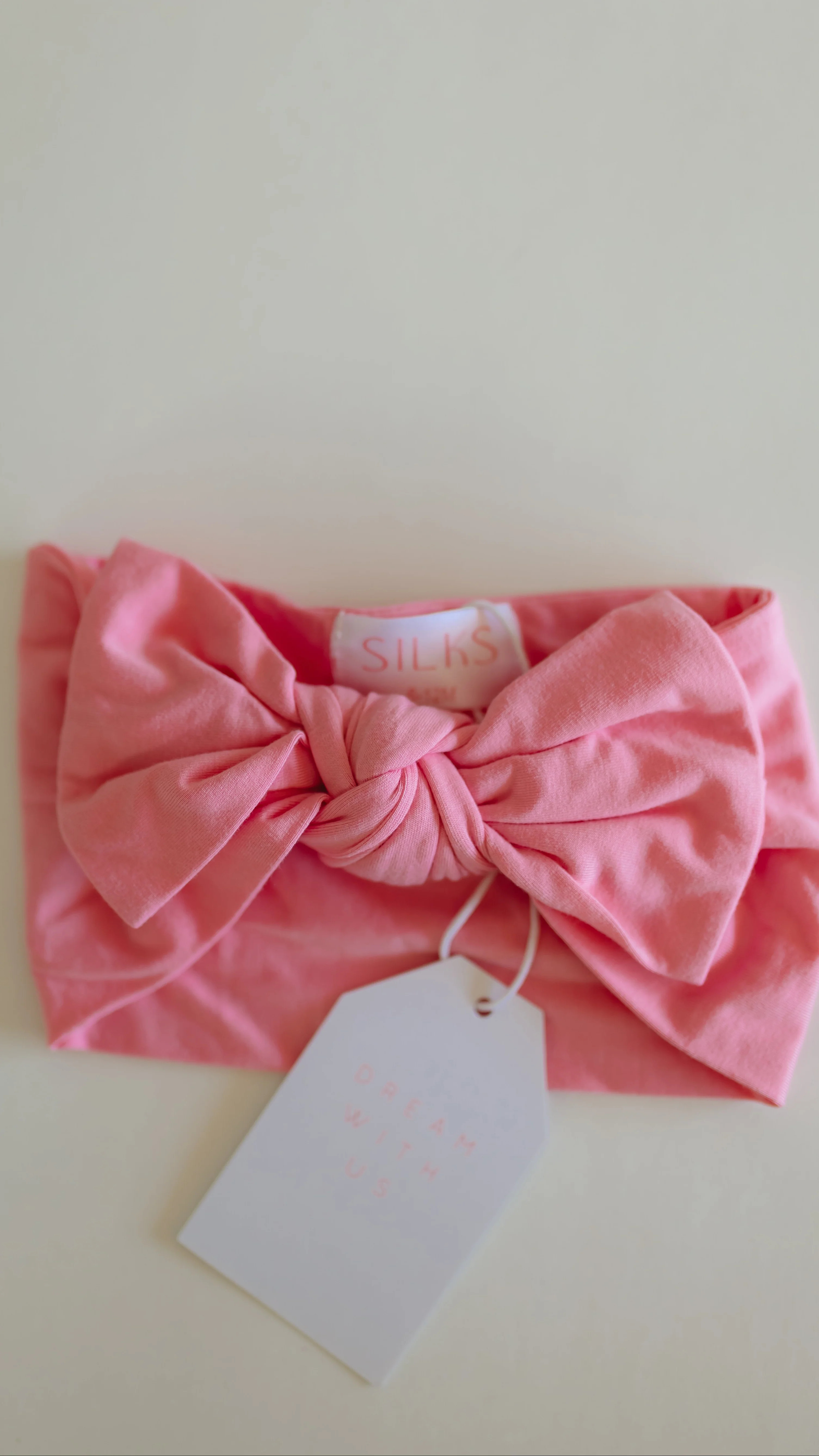 Infant Knot Head Bow in Pink | Silks Design