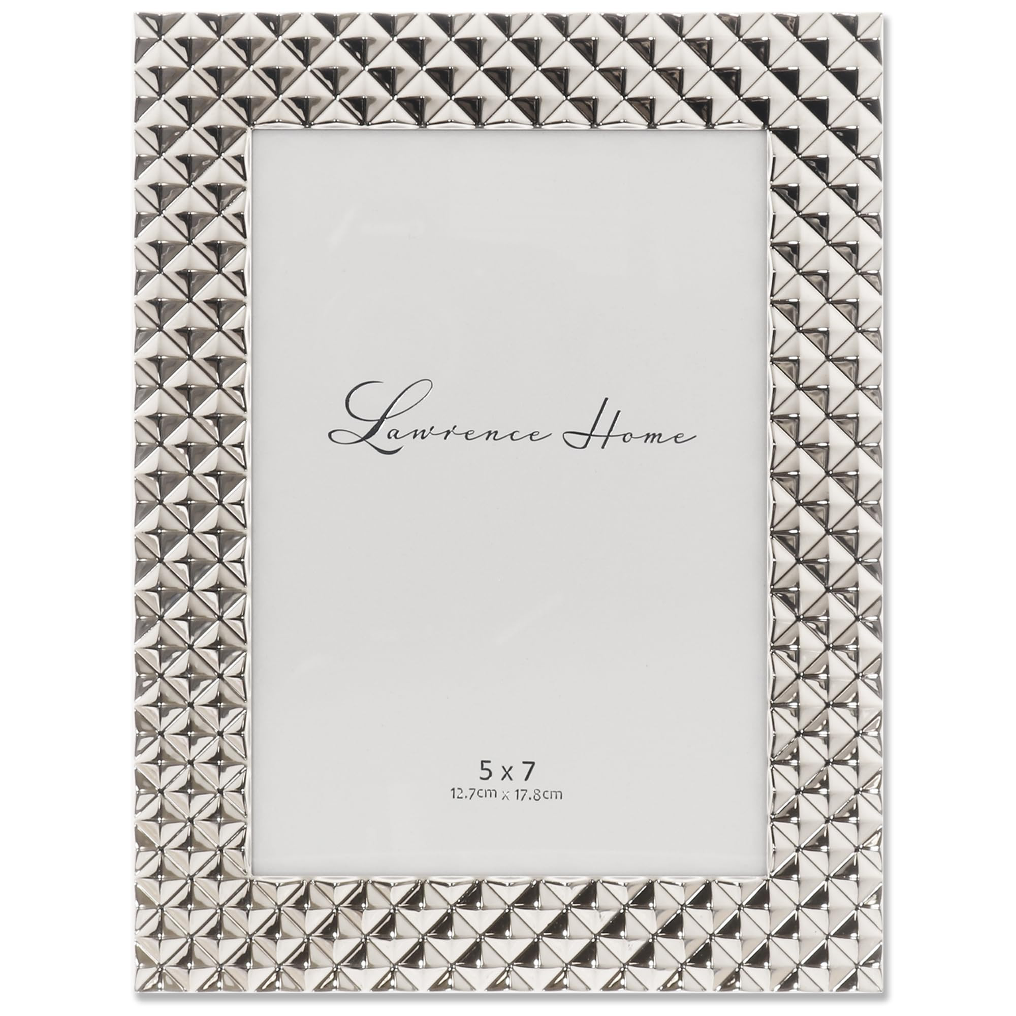 Lawrence Frames Metal Frame, Diamond Pattern, Silver, 5x7 | Amazon (US)