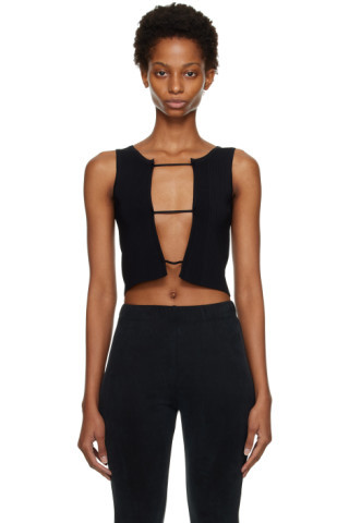 Black Lattice Tank Top | SSENSE