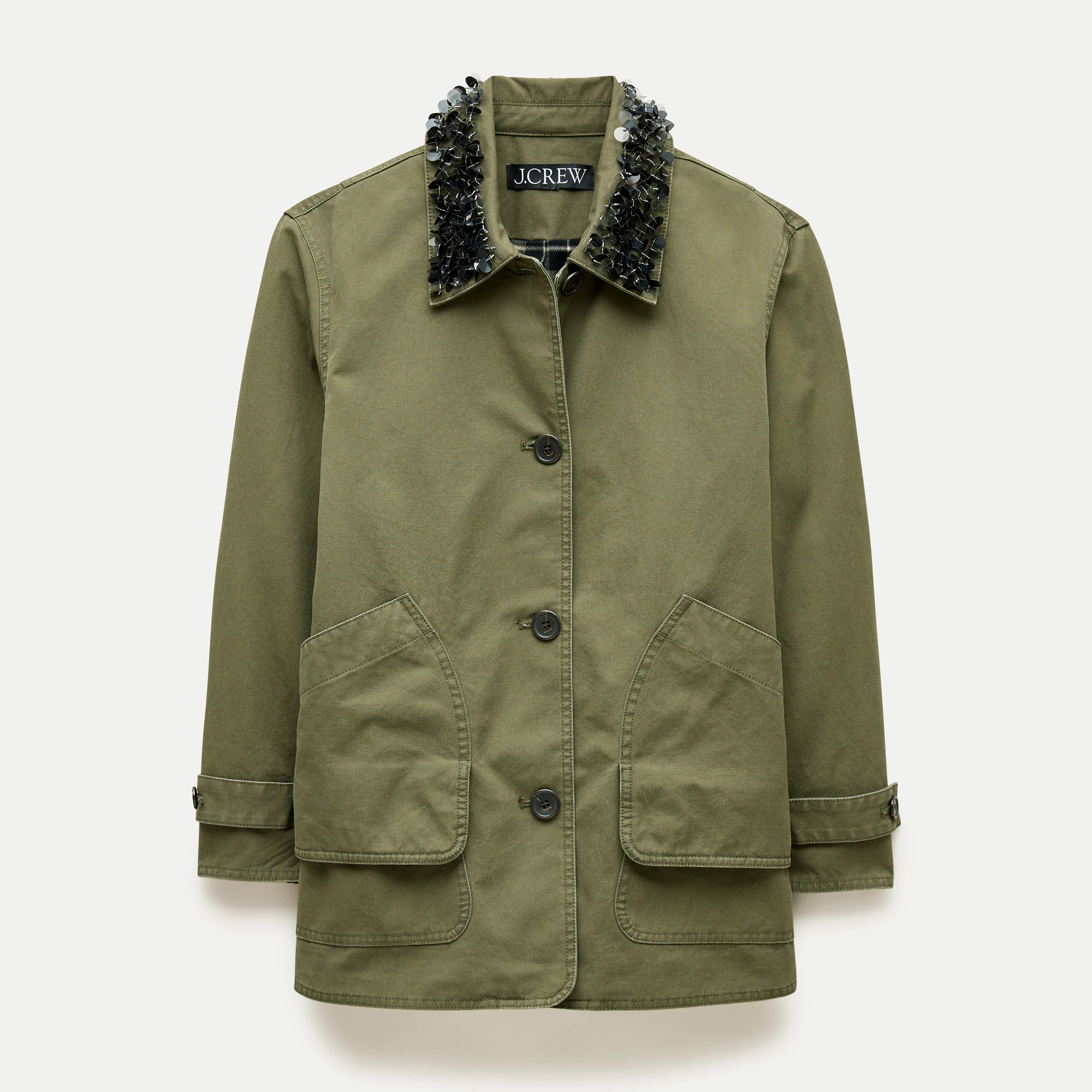 Women's 1983 Barn Jacketâ¢ with embellished collar | J. Crew US