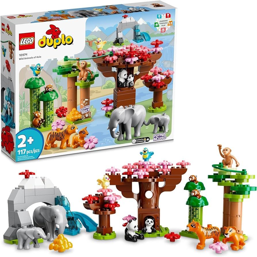 LEGO DUPLO Wild Animals of Asia 10974, Bricks Set with Panda & Elephant Baby Animal Toy Figures P... | Amazon (US)