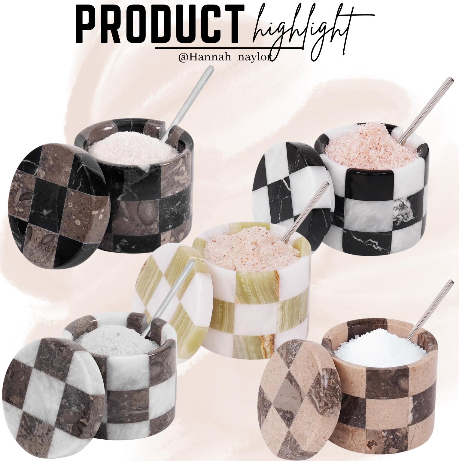 OMG!!! I had to share these new finds on Amazon. You know I love checkerboard pattern. These adorable marble salt cellars come in 5 different checkered patterns with spoons and lid. Priced at $34!!! #amazon #founditonamazon #home #kitchendecor  

 #LTKActive #LTKU #LTKHome