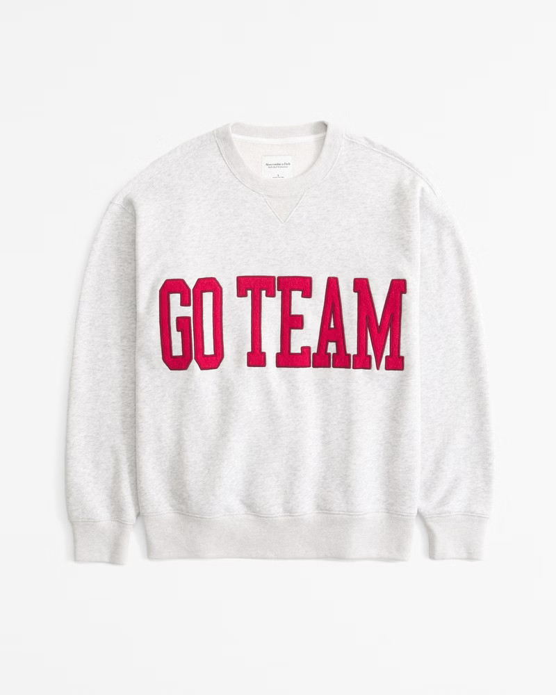 Abercrombie & Fitch Women's Go Team Vintage Sunday Crew in Light Gray - Size XXS | Abercrombie & Fitch (US)