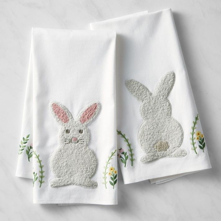 Embroidered Bunny Towels, Set of 2 | Williams-Sonoma