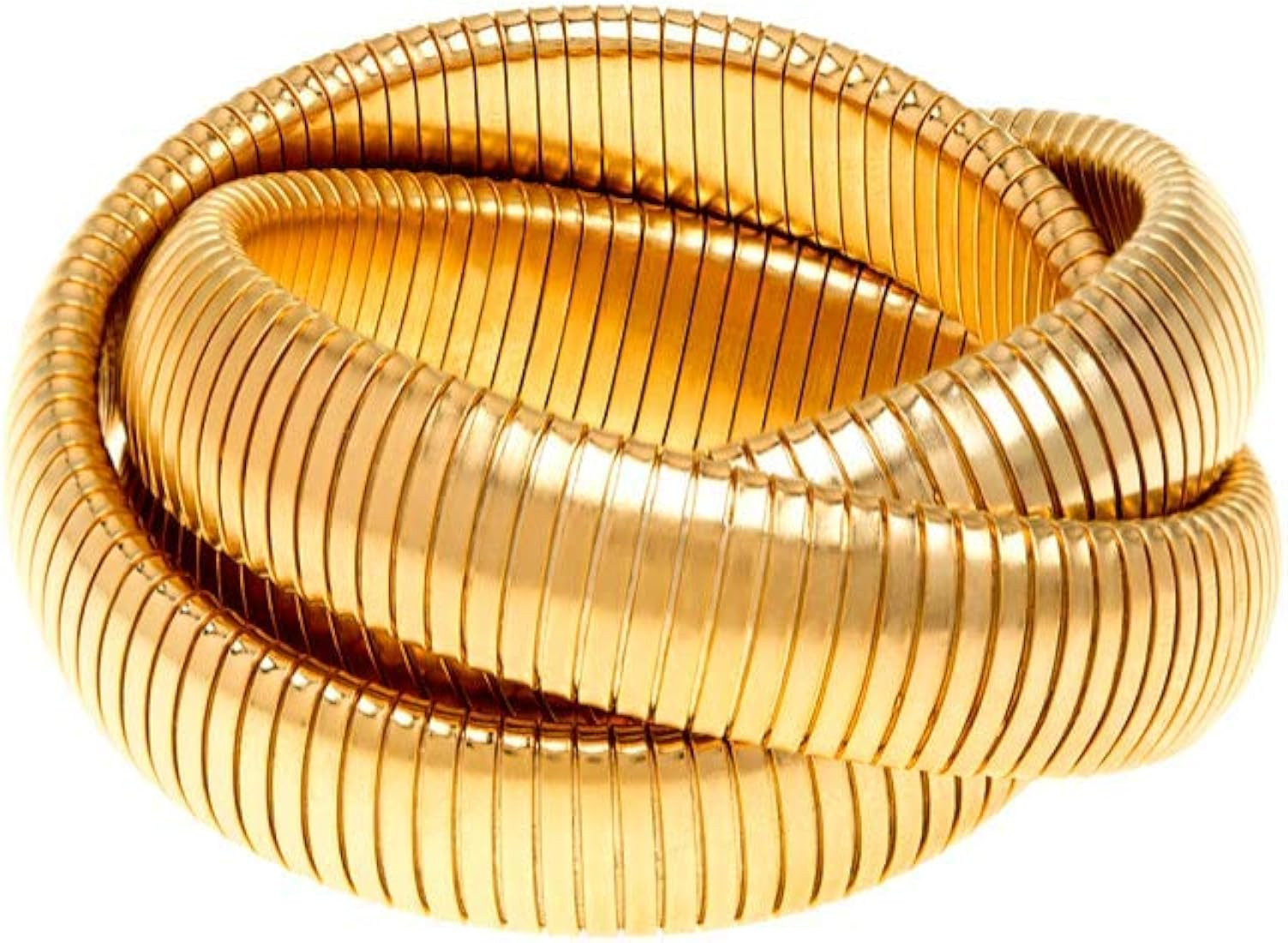 JANIS BY JANIS SAVITT High Polished Cobra™ Bracelet with 5/8 Inch Wide Flexible Stretch Omega B... | Amazon (US)