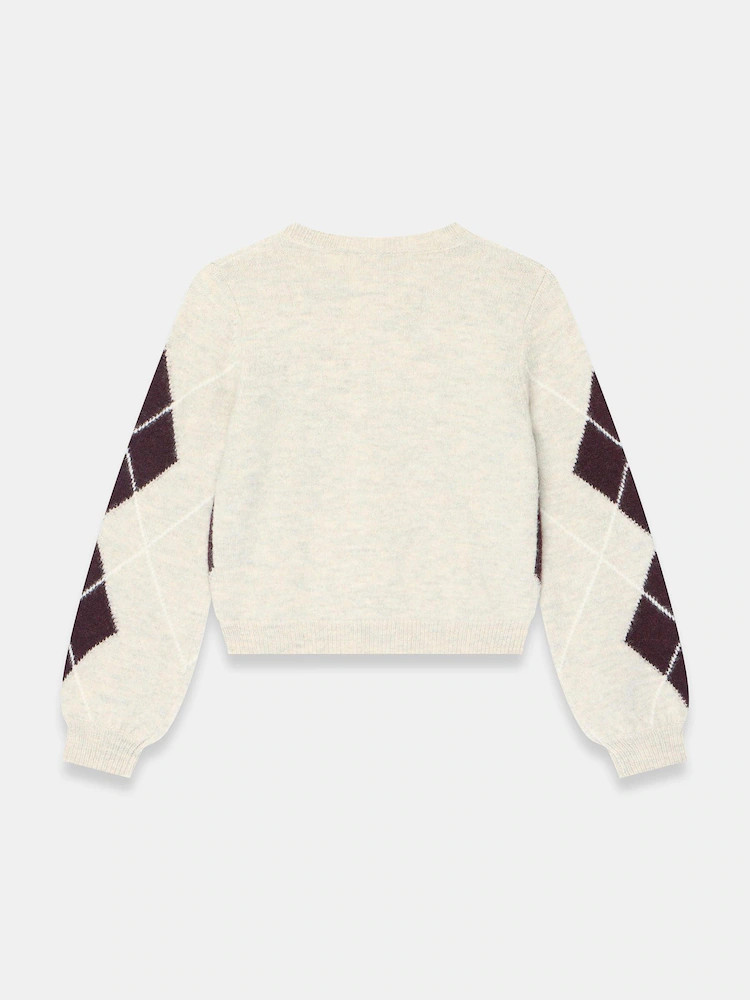 Mint Velvet Natural Wool Blend Argyle Cardigan | Next US