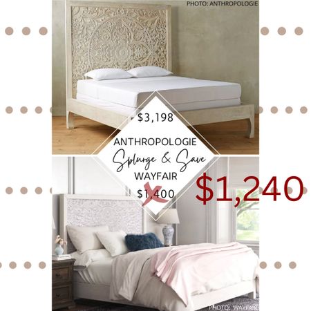 🚨Sale Alert!🚨 One of my Anthropologie Handcarved Lombok Bed finds is currently on sale and is $1,240 for a king size bed frame. 

If you love Anthropologie home decor and style, I’ve linked to the Anthropologie bed and also some other ones too! 

#bed #anthropologie #lookforless #copycat #dupe #Lombok #carvedbed #woodbed #newbed #bedframe #highbed #decor #homedecor #furniture #bedroom #highlow #splurgeandsave
Anthropologie Handcarved Lombok Bed dupe. Anthropologie bed dupe. Anthropologie look for less. Anthropologie dupes. Anthropologie bedroom inspiration. Anthropologie furniture. Anthropologie furniture. Decorating on a budget. Home decor dupes. 

#LTKsalealert #LTKhome #LTKstyletip