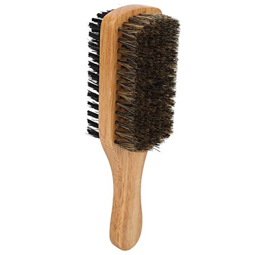 Brrnoo Double Sided Beard Brush, Imitation Bristle with Rubber Wood Handle for Men, Mustache Brush, Beard Grooming Tool - Brown | Amazon (US)