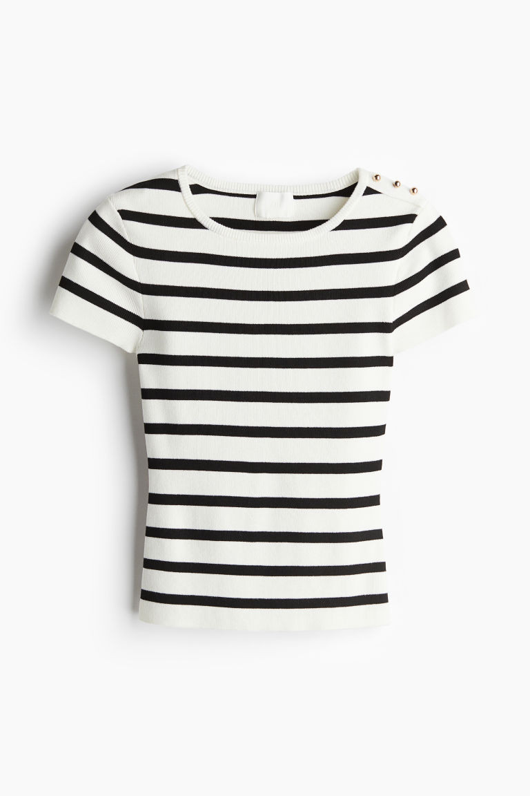 H & M - Shirt mit Zierknöpfen - Weiß - Damen | H&M (DE, AT, CH, NL, FI)