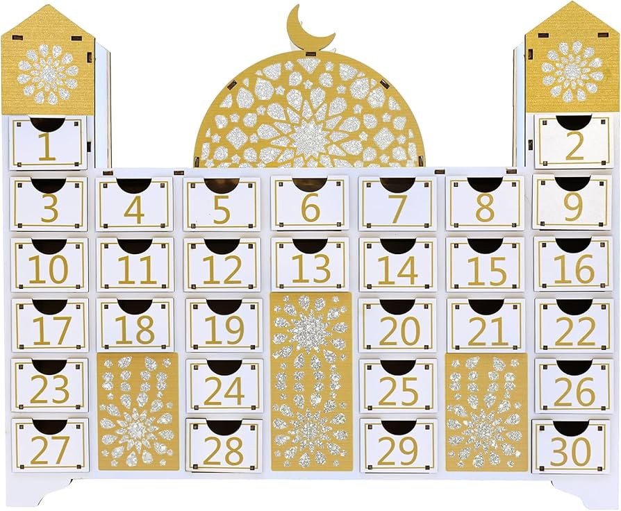 Ramadan Decorations, Wooden Countdown Calendar Mosque Advent Calendar Ramadan Decor Ramadan Gifts... | Amazon (US)