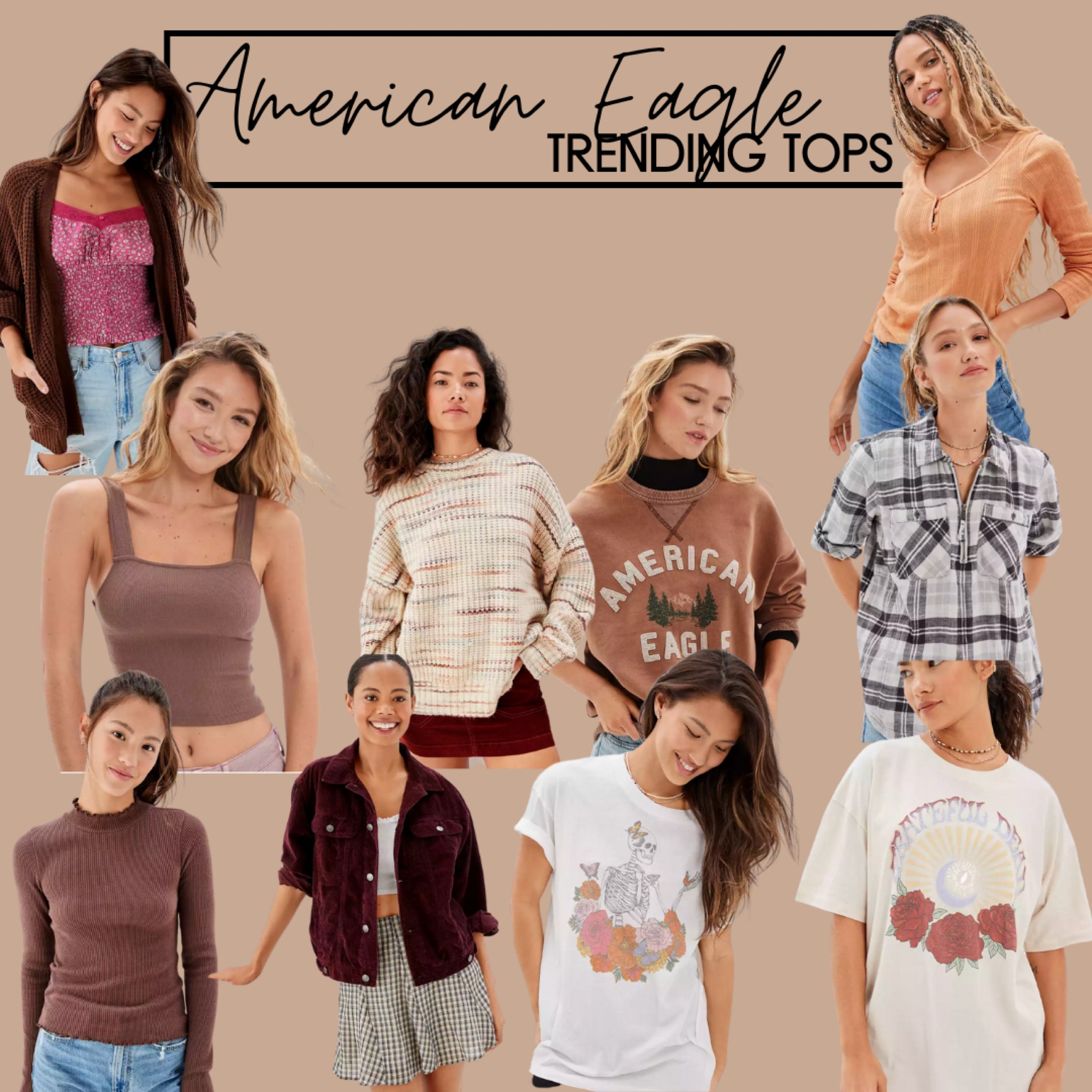 Trending Tops from American Eagle

Flannel, graphic T-Shirts, oversized sweater, sweatshirts, Corduroy, boyfriend, 25% off, LTKSALE 

#LTKSeasonal #LTKsalealert #LTKSale