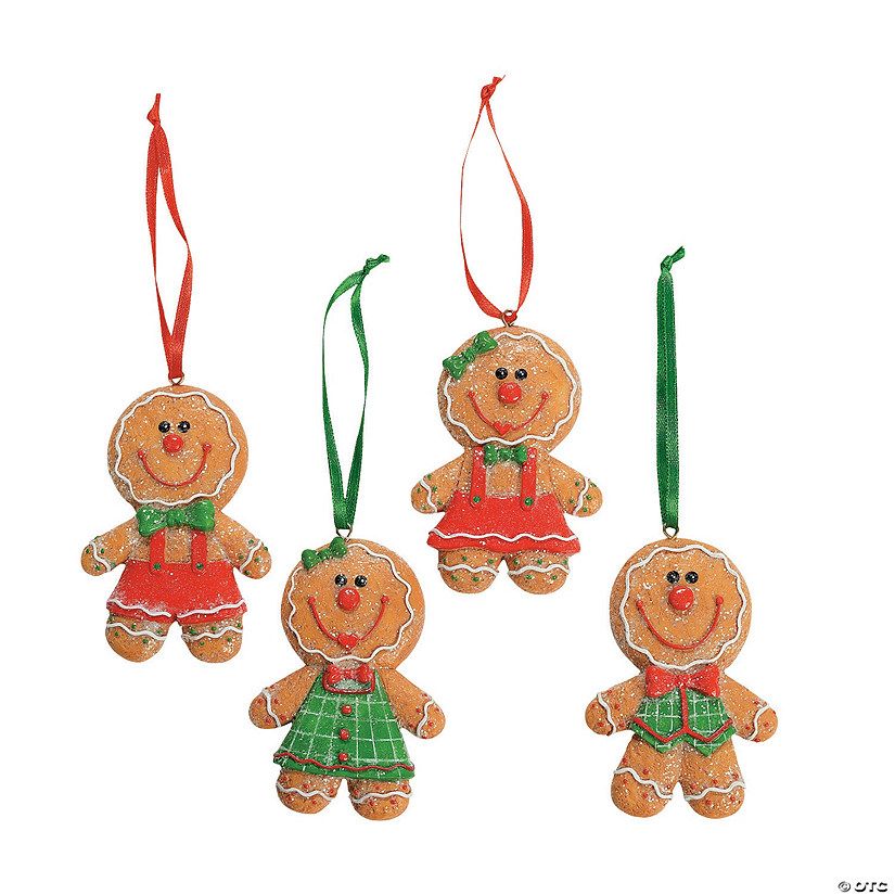 Big Head Gingerbread Cookie Resin Christmas Ornaments - 12 Pc. | Oriental Trading Company