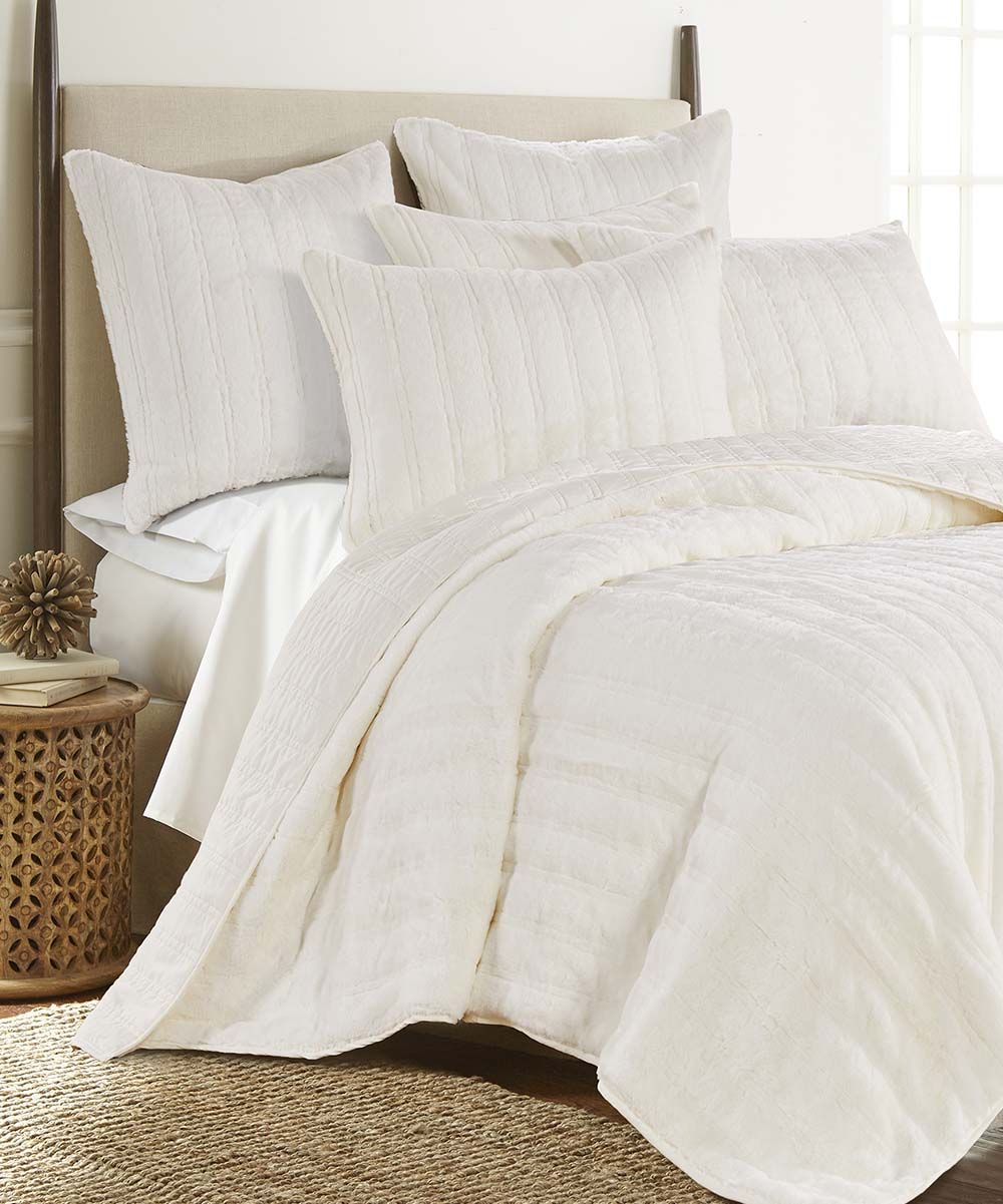 Levtex Home Quilts IVORY - Ivory Faux Fur Quilt | Zulily