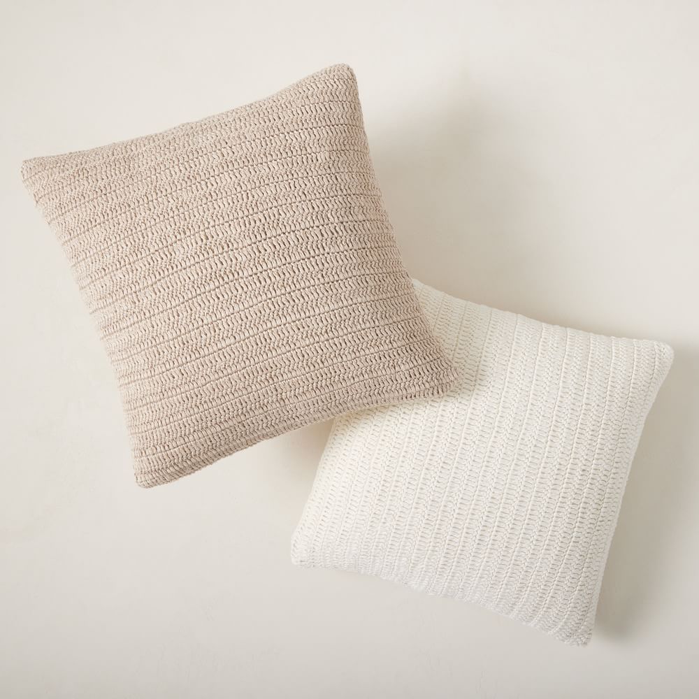 Crochet Linen Pillow Cover | West Elm (US)